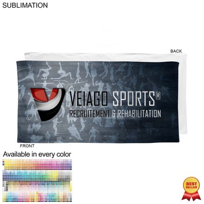 Plush and Soft Velour Terry Cotton Blend Shower Towel, Sublimated Graphics Edge to Edge, (24"x48")