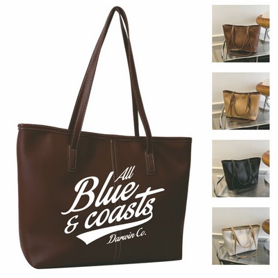 Water-repellent Leather Tote Bag
