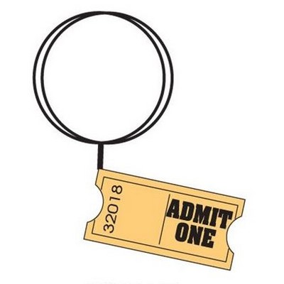 Admit One Ticket Stub Executive Key Chain w/Mirrored Back (2 Square Inch)