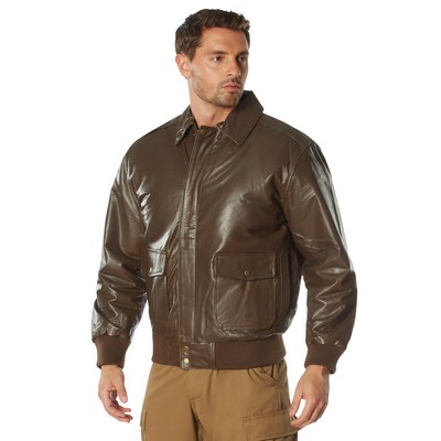A-2 LEATHER AVIATOR FLIGHT JACKET / Men's Vintage Distressed Brown Solid Leather
