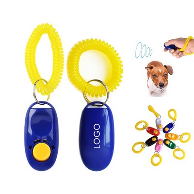 Colorful Plastic Pet Dog Training Aid Sound Clicker W/ Wristband