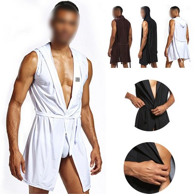 Men's Ice Silk Bathrobe