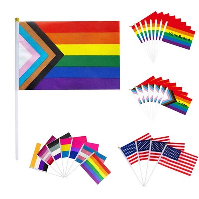 18" x 12" Large LGBTQ Handheld Flag
