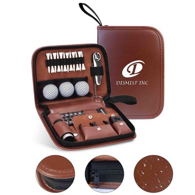 Golf Accessory Kit With Portable PU Organizer Bag MOQ 5pcs