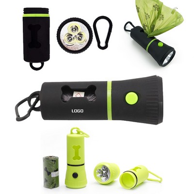 Flashlight Dog Waste Bags Dispenser