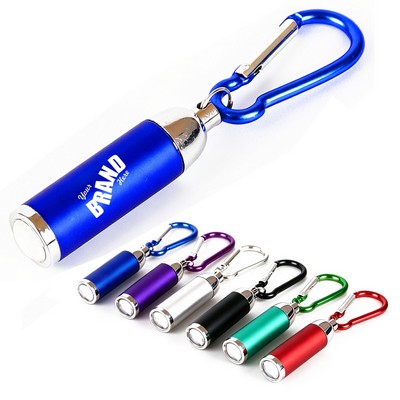 Focusable Metal Bright Led Flashlight w/ Carabiner