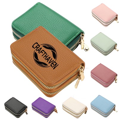Dual Zip Accordion Card Wallet