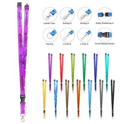 3/4" Sublimated Breakaway ID Lanyard W/ Detachable Buckle
