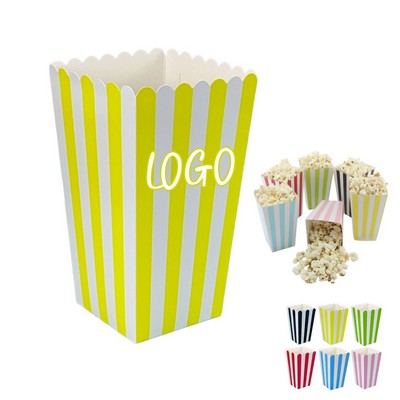 White Cardboard Striped Popcorn Movie Snack Box