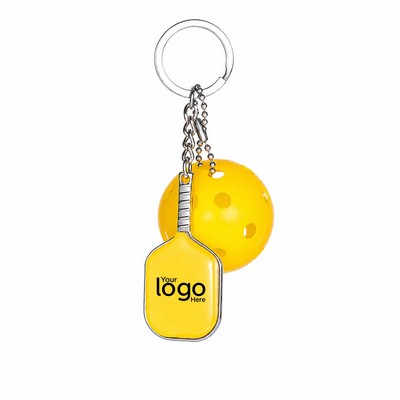 Pickleball Paddle Keychain with Ball