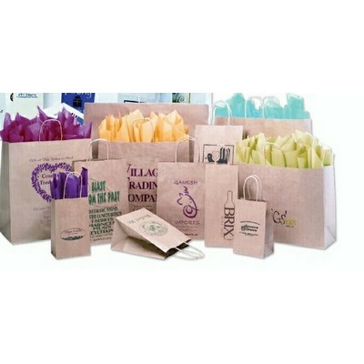 Short Run Natural Kraft Paper Shopping Bag (24"x7 1/4"x18 3/4")