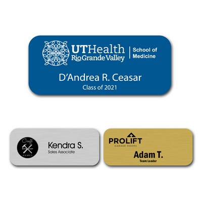 3" x 1 1/4" Engraved Plastic Name Badge with Personalization