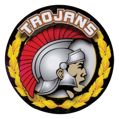 2" Trojan Mascot Mylar Medallion Insert Disc