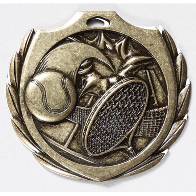 Tennis Burst Medal - 2 1/4" Dia.