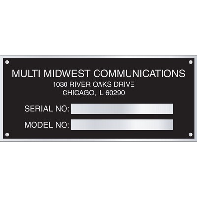 .032 Anodized Aluminum Name Plate up to 3 square In.