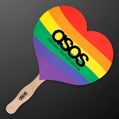 Rainbow Heart Pride Fan (NON-Light Up) - PRINTED