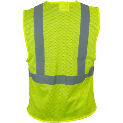 Reflective Apparel™ Hi-Vis Pocketed Mesh Vest w/Zip Closure Fluorescent Yellow-Green