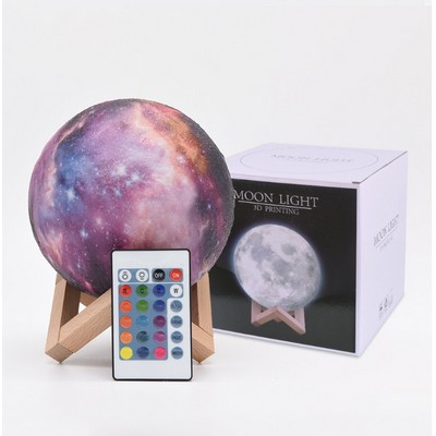 Starry Sky 3D Printed Moon Painted Lamp 5.9"