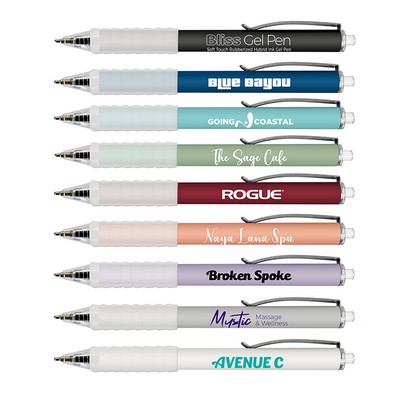 Bliss Gel Soft Touch Rubberized Hybrid Ink Gel Pen with Grip - Black Writing Ink