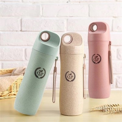 Wheat Straw Portable Leakproof Water Cup 14Oz