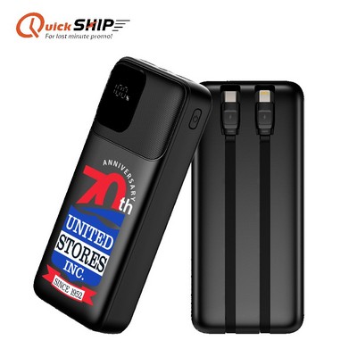 Dallas Dual Cord Power Bank 20000