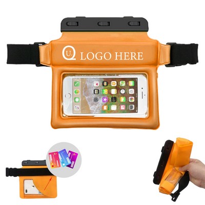 Waterproof PVC Phone Pouch Waist Bag w/ Clear Window