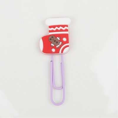 Christmas Sock Paper Clip Dark Luminous Charm Custom Shaped Bookmark Paper Clasp Noctilucent Charm