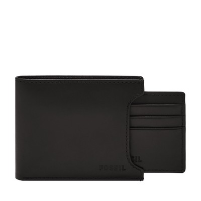 Fossil Derrick Leather Rfid Sliding 2-In-1 Wallet Black