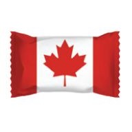 Hard Cinnamon Balls in Canada Flag Wrapper