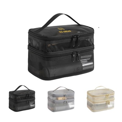 Double Layer Mesh Cosmetics Bag