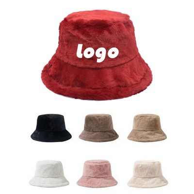 Winter Plush Faux Fur Bucket Hat