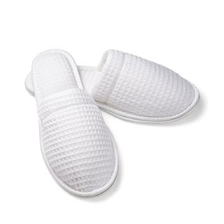 OSFA Unisex Closed Toe Waffle EVA Sole Slippers