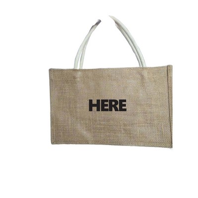 Three-Dimensional Linen Tote Bag with Reinforced Handles