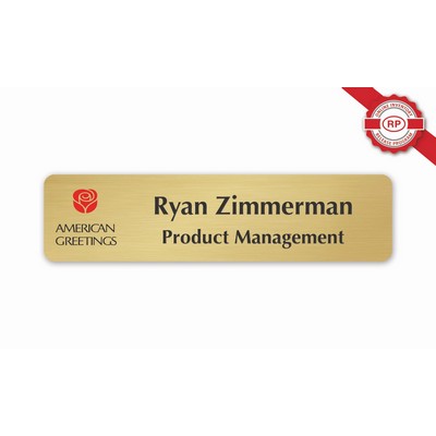 USA Made Name Plate w/UV Inkjet Logo & Engraved (2x8 Inches)