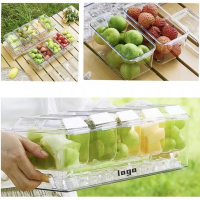5-Compartment Transparent Fruit Storage Box With a Lid