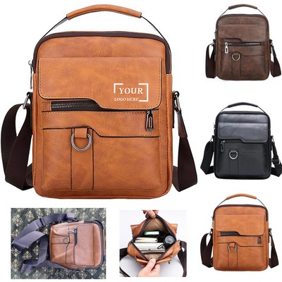 PU Leather Crossbody Briefcase Handbag