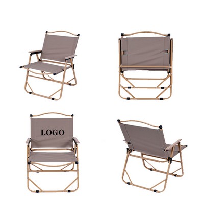 Kermit Folding Chair Portable Outdoor Camping Chair With Beech Wood Armrests