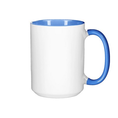15 oz. Ceramic Mug Inner/Handle Cambridge Blue - Orca
