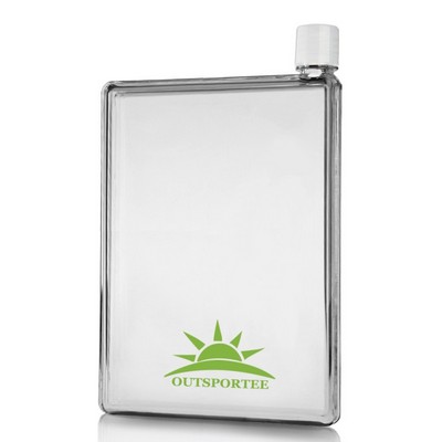 14oz Clear A5 Flat Book Shaped Water Bottle