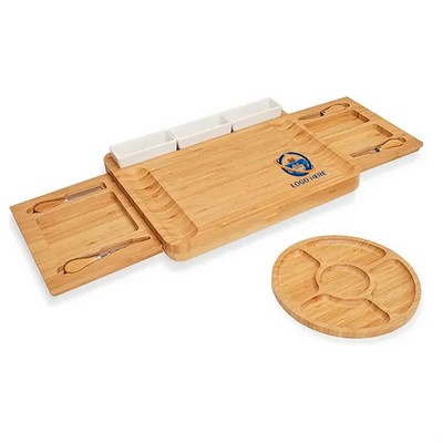 Natural Bamboo Cheese Board and Knife Set