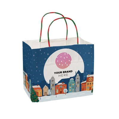 Christmas Village Handle Shopper Bag (8.5" x 7.25" x 5")