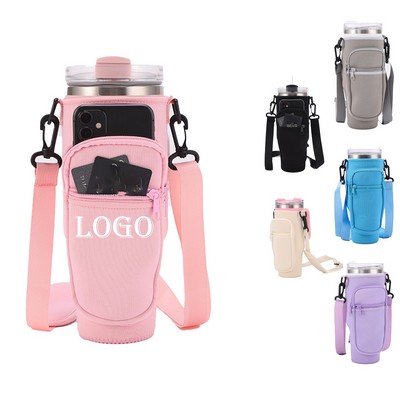 Adjustable Oxford Fabric Water Bottle Carrier Bag