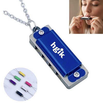 4-Hole, 8-Note Mini Harmonica Necklace