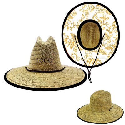 Custom Patch Lightweight Straw Sun Hat With Cord