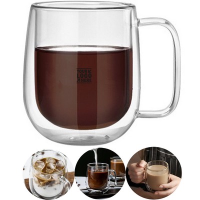 Double-Wall Insulated Glass Coffee Mugs