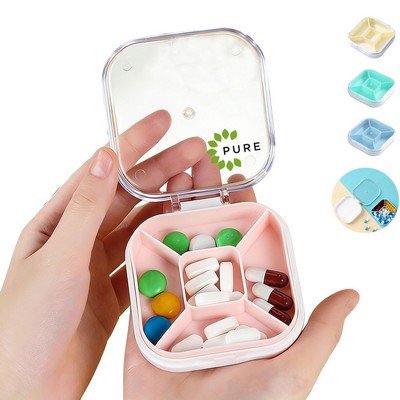 Premium Plastic Pill Organizer with Five Compartments