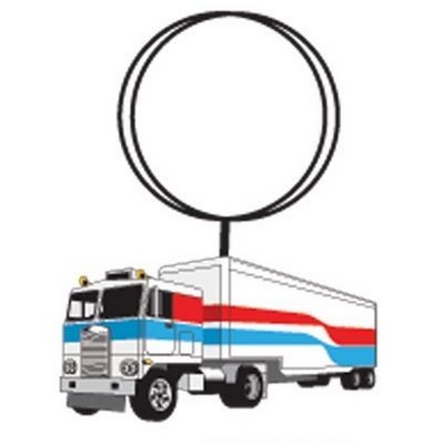Semi Truck Executive Key Chain w/Mirrored Back (2 Square Inch)