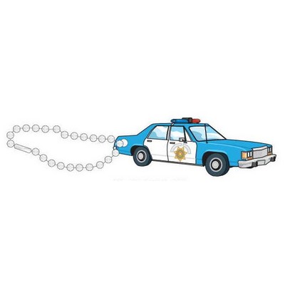 Police Car Promotional Key Chain w/ Black Back (6 Square Inch)