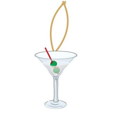 Martini Executive Ornament w/ Mirrored Back (4")