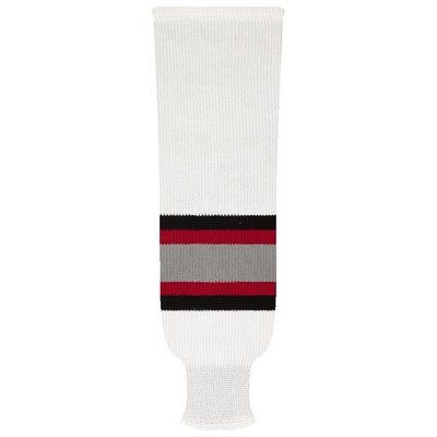 Buffalo Pro Series White & Gray Home Socks w/Black & Red Stripes